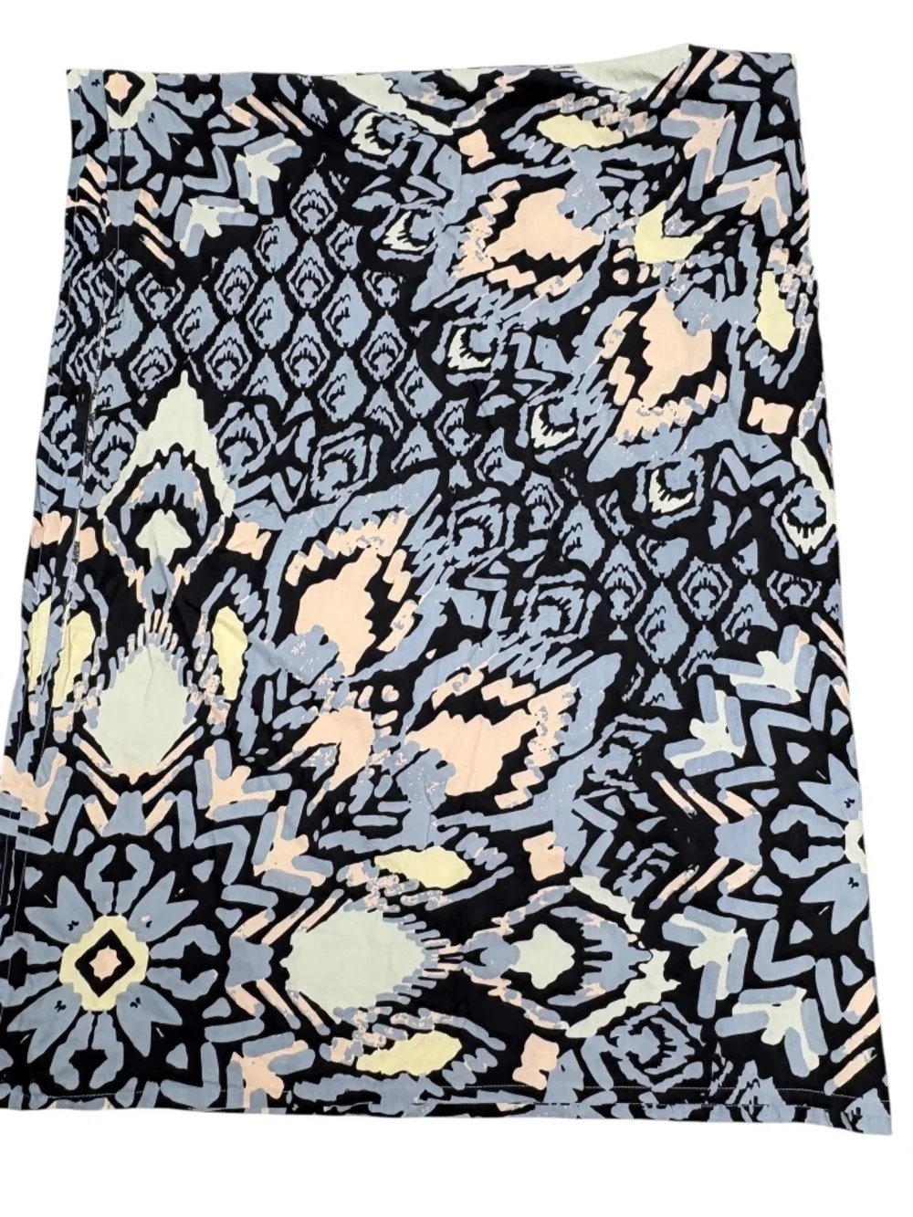 tablecloth Kohl's India cotton 60x76 blue black white mandala corner straps